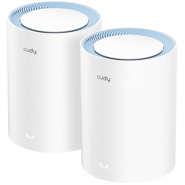 Wifi-reititin - Cudy - M1200 - AC1200 - Kaksitaajuus - 2 kappaleen mesh-järjestelmäpaketti Valkoinen