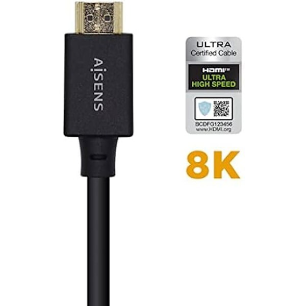 HDMI KABEL AISENS A150-0423/ HDMI MACHO HDMI MACHO/ 2M/ NEGRO Svart