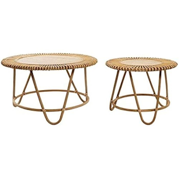 Bord - DKD Heminredning - Set om 2 - Ljusbrun - 80x80x47 cm - Vardagsmöbler Ljusbrun