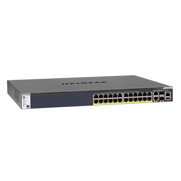 Switch hanterbar NETGEAR M4300-28G-PoE+ - 28 portar - 10G - Kraft 550W - Stapelbar - PoE+
