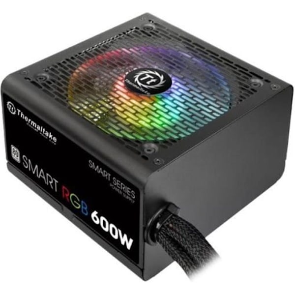 THERMALTAKE PC-strömförsörjning - Smart RGB - 600W - 80PLUS-certifierad Svart