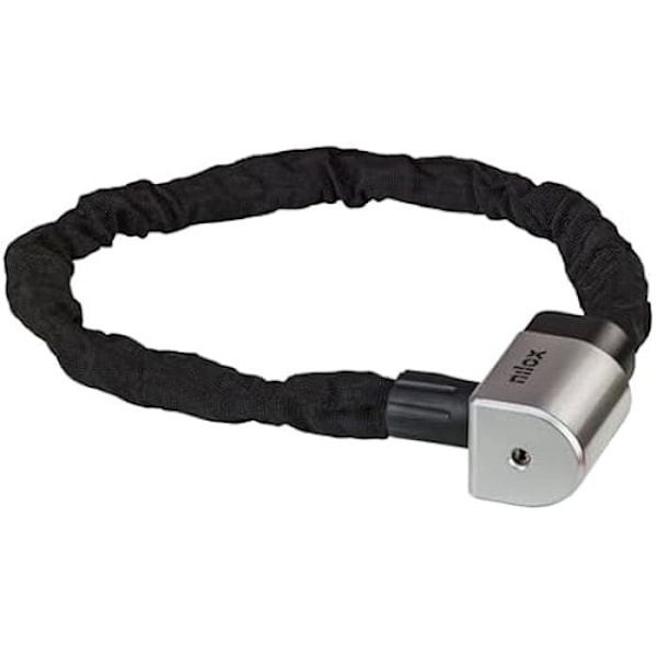 Varkaudenestoketju - NILOX - 94 cm - Ruosteenkestävä teräs - 2 avainta - Joustava ja kannettava Svart