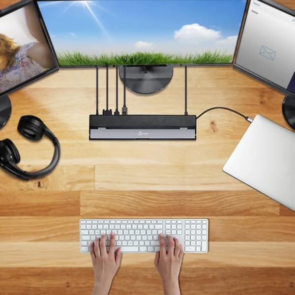 USB-C dockningsstation för tre skärmar - j5create - JCD543