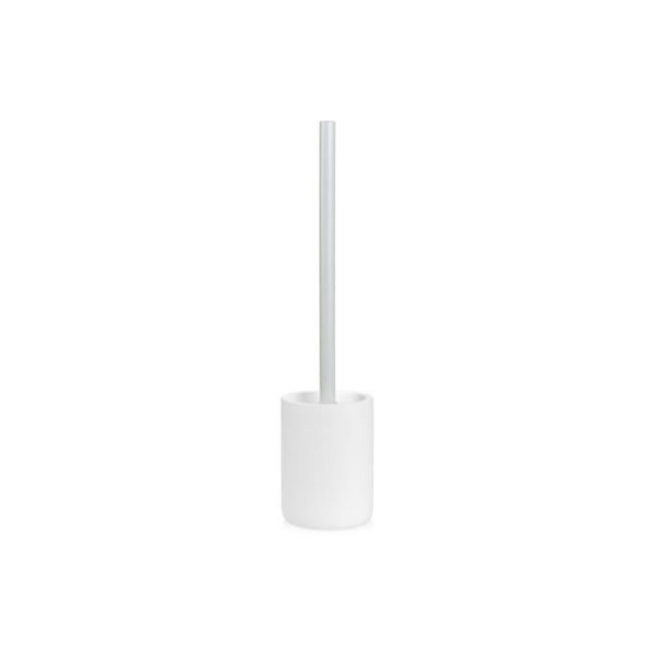 Mat hvid polyresin børste Ø9,5x40,5cm - GENERIC - Andrea House - Matt hvid harpiks toiletstøtte
