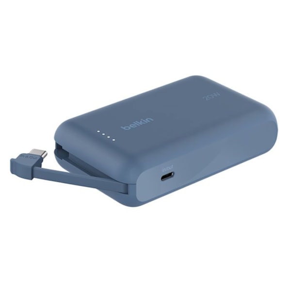 BELKIN 10k PD20w Integreret USB-C Kabel Power Bank Blå