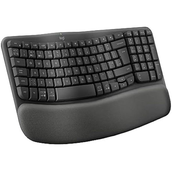 Langaton ergonominen näppäimistö - LOGITECH - Aaltonäppäimet - Grafiitti - Espanjalainen QWERTY Grafiitti