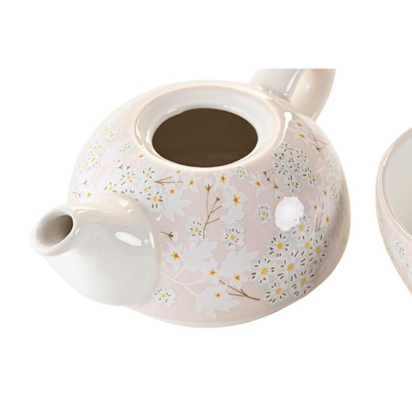 Teekande - DKD Home Decor - 750 ml - Dolomit - 2 Enheder - Hvid Vit