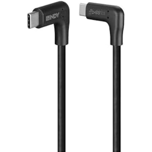USB-kabel - LINDY - retvinklet USB-C - 10 Gbps - 1 m - Robust PVC