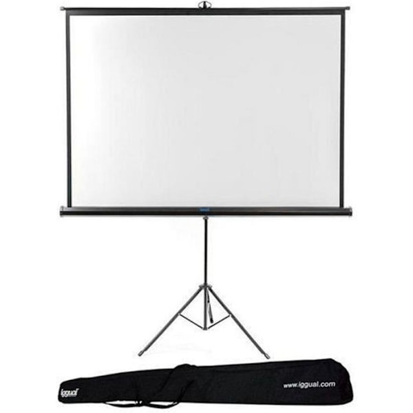 iggual Väggskärm 200 x 200 cm med stativ + väska Svart, Vit