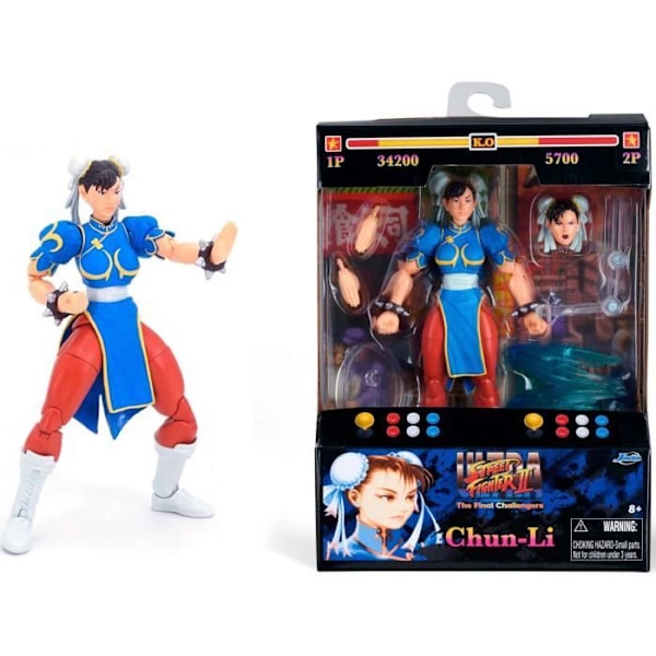 Street Fighter Chun-Li samlarfigur - JADA TOYS - rörlig leksak med tillbehör Brun, grå, blå, gul