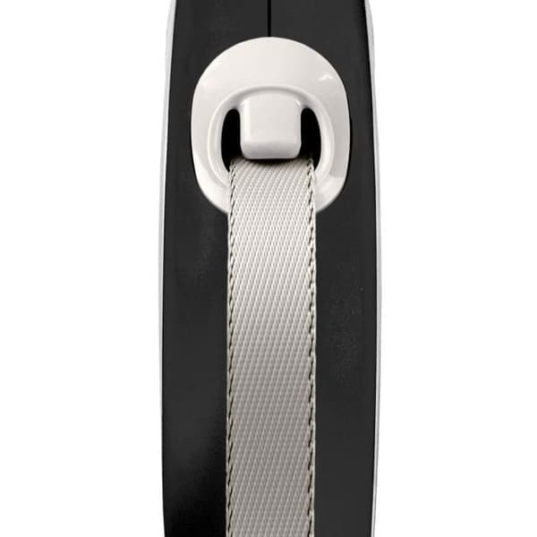 Flexi New Comfort Black webbing 8m: L - FLEXI Svart