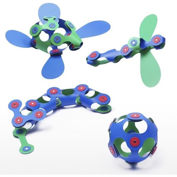 Magnetskonstruktionsspil - GIPSY TOYS - Itsy CLIXO - 18 stk - Blå/grøn - Fra 4 år blått och grönt