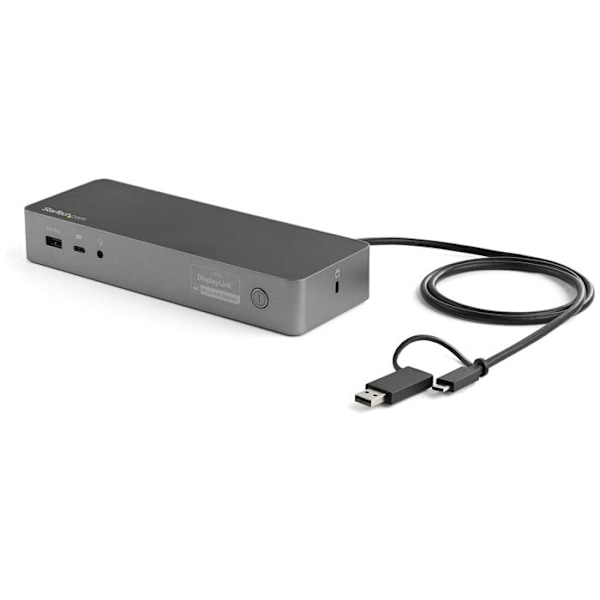 Startech 2 x 4K universaalinen kannettavan tietokoneen telakointiasema USB-C-USB 3.0 100W PD musta Mukautus PC Kaksois DP, kaksois HDMI tai DP + HDMI