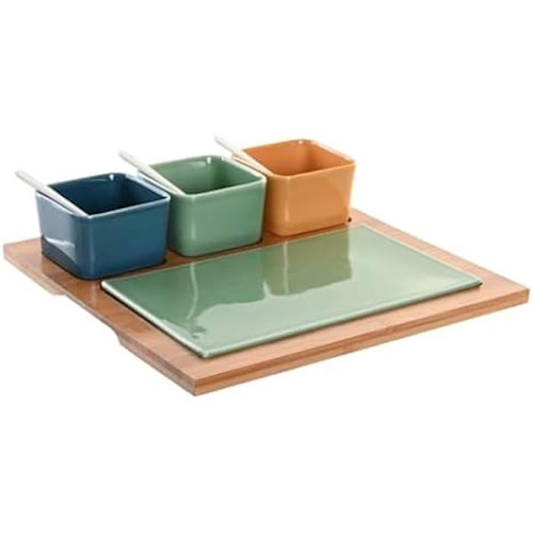 Alkupalasetti - DKD Home Decor - Monivärinen - Bambu ja posliini - 34 x 47 x 33 cm mångfärgad