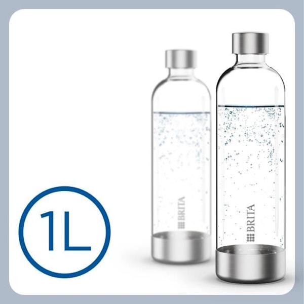 Pakkaus 2 BRITA-pulloa - SodaONE-koneelle - Kapasiteetti 1L - PET Transparent