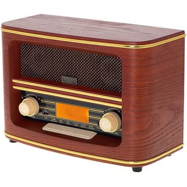 Radiovälinen - ADLER - AD 1187 - Bluetooth 5.0 - USB-luku - Ruskea TRÄ