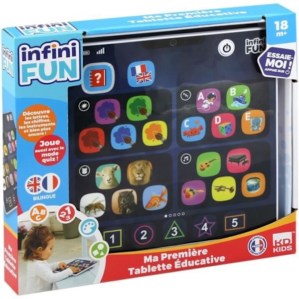 Opettavainen tabletti - KD - Ensimmäinen opettavani tabletti - Erittäin ohut ja kevyt ensimmäisiin oppimisiin sort