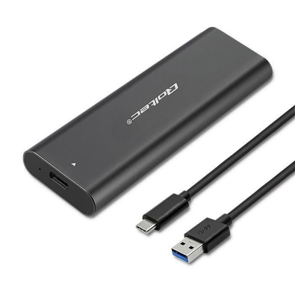 Qoltec Enclosure til M2 SATA SSD, NVME, USB type C - 5901878503127 Sort