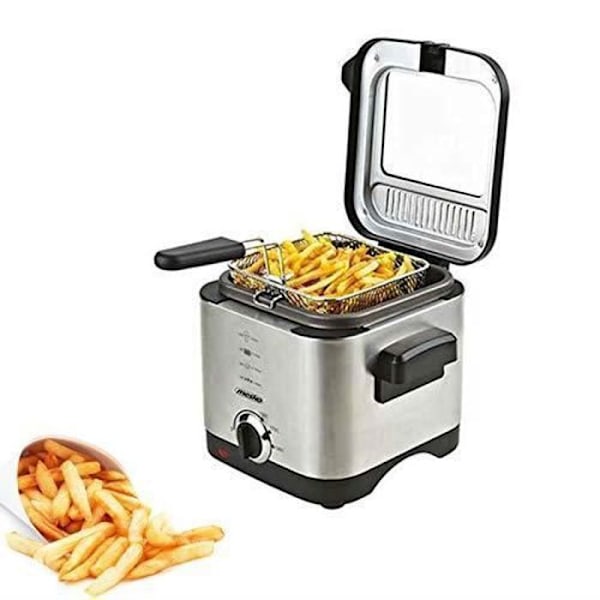Friteuse - ADLER - MS 4910 - 1,5 L - 900 W - Hopea musta, Satiini teräs