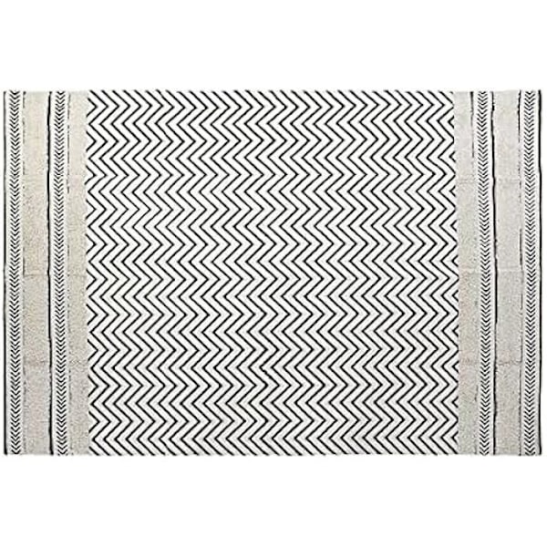Tæppe - DKD Home Decor - Standard - Polyester og bomuld - 120 x 180 cm - Moderne Svart