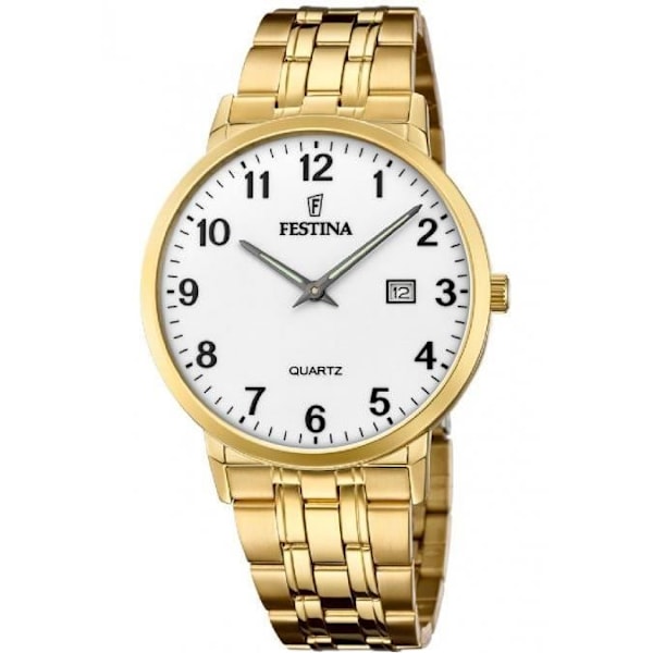 Klocka - Festina - F20513-1 - Rostfritt stål - 5 ATM vattentäthet - Vit urtavla Gult, vitt, silver, gult guld