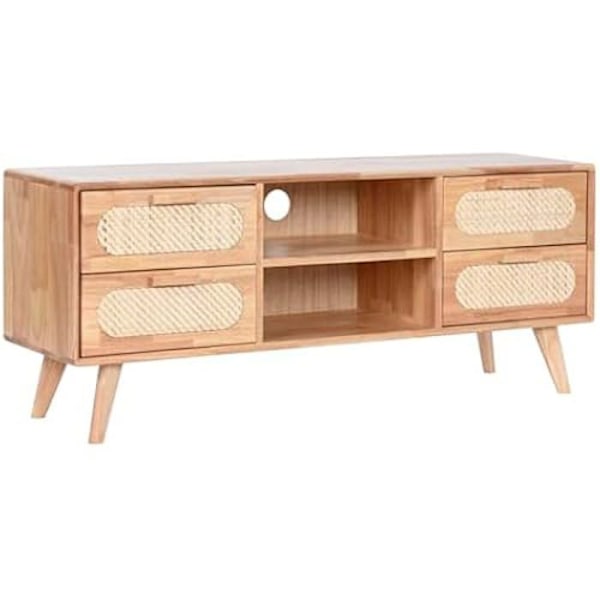 TV-pöytä - HOME ESPRIT - Luonnonvärinen - Metalli - Kumipuuta - 120 x 30 x 48 cm Flerfärgad