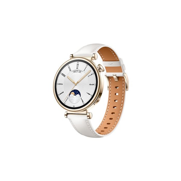 Smartwatch - HUAWEI - Watch GT 4 - 41 mm - Hvid læderrem - Vandtæthed 5 ATM