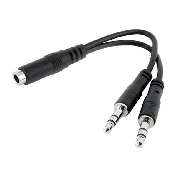 3,5 mm kuulokkeiden/mikrofonin jakokaapeli - 3,5 mm - 2x3-nastainen 3,5 mm kuulokkeiden jakokaapeli - MUYHSFMM Svart