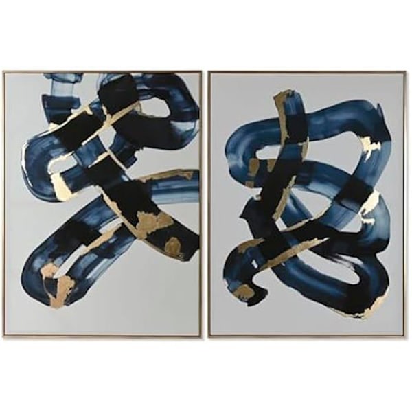 Etusivu ESPRIT Urbaani abstrakti maalaus 90 x 4 x 120 cm (2 kpl) mångfärgad