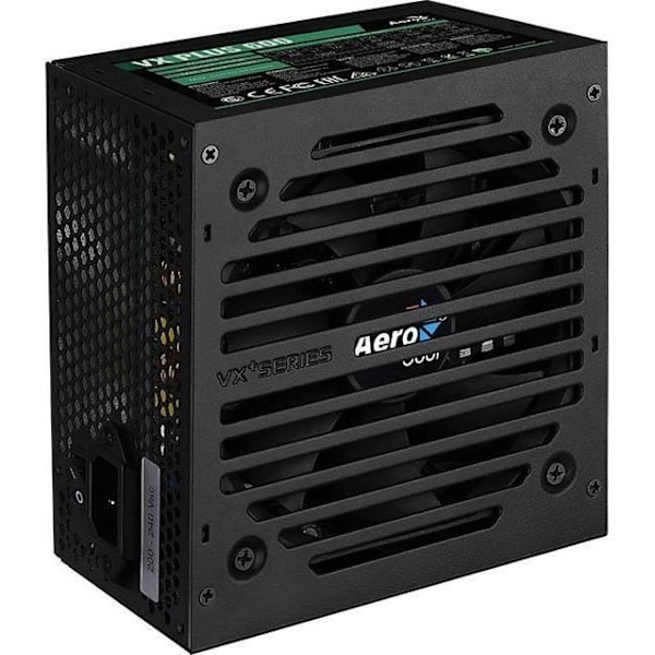 POWER SUPPLY AEROCOOL PGS VX-600PLUS 600W 80+ BOX AEROPGSVX-600PLUS-80 musta