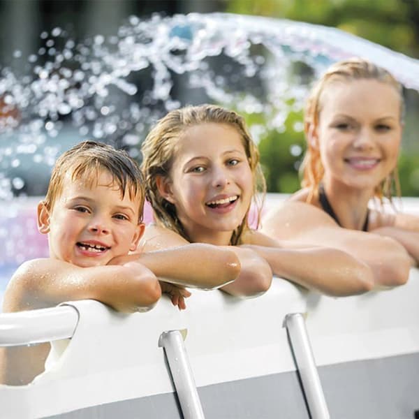 Intex Rektangulär Pool Prisma Ram 300cm x 175cm x 80cm Grå