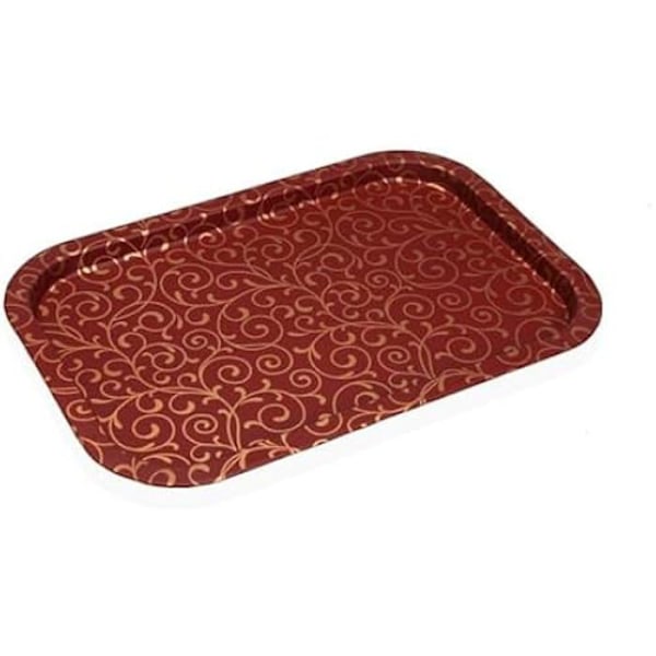 Bakke - VERSA - Serpentine - Metal - Rød - 35,5 x 33,5 x 3 cm Flerfärgad