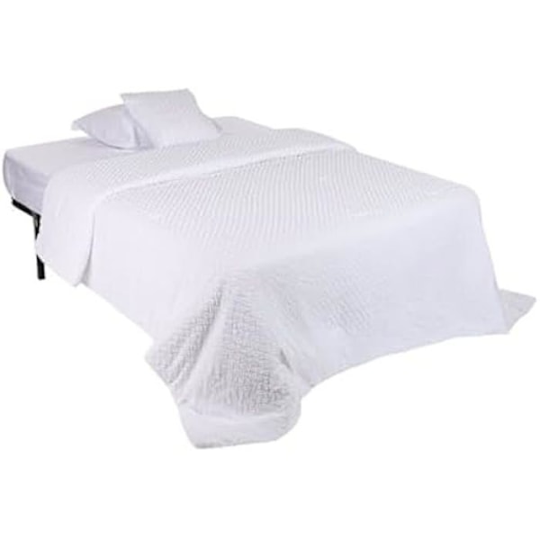 Sengetæppe - HOME ESPRIT - Hvid - 180 x 260 cm - Flerfarvet - Almindelig Flerfärgad