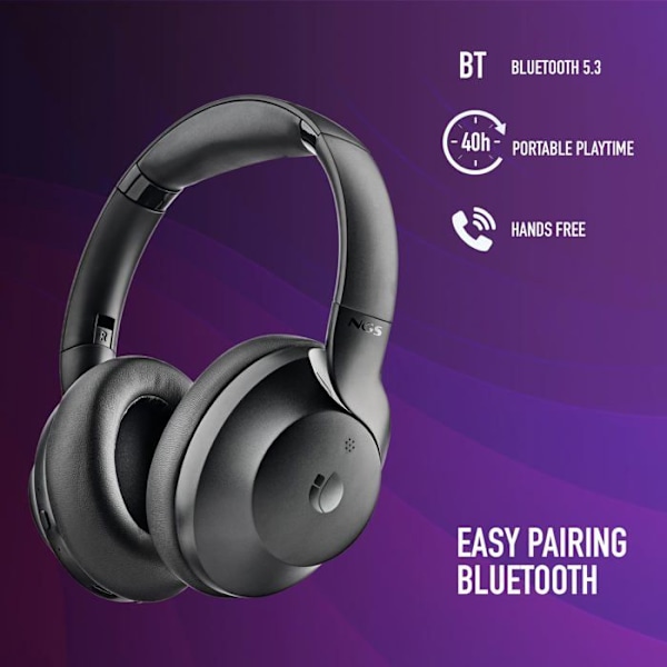 Trådlösa stereoheadset - NGS - Artica Shake - Bluetooth 5.3BLE - ANC - 40 timmars batteritid
