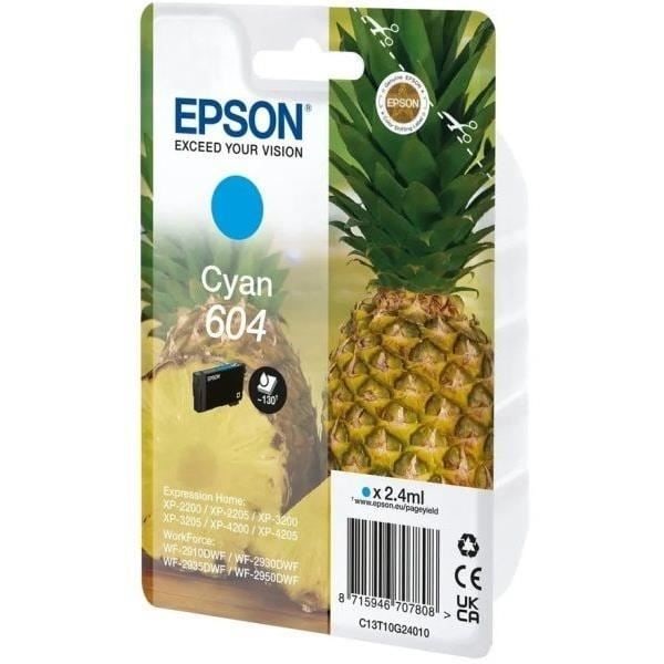 Blæk - EPSON - Cyan - Ananas 604