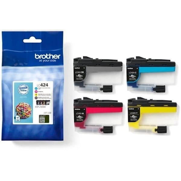 Pakkaus 4 patruunaa LC424VAL - BROTHER - musta, syaani, magenta ja keltainen riittoisa 750 sivua - DCP -J1200W