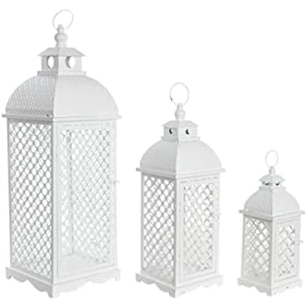 Golvlampa - DKD HOME DECOR - Standard - Metall och glas - 24 x 24 x 74 cm - E27 Vit