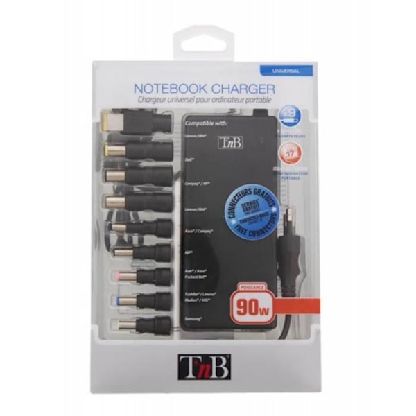 T'nB - CLASSIQUE EASYLINE - Universaali verkkovirtalähde Ultrabookille 17' asti - Musta - CHNB19V90