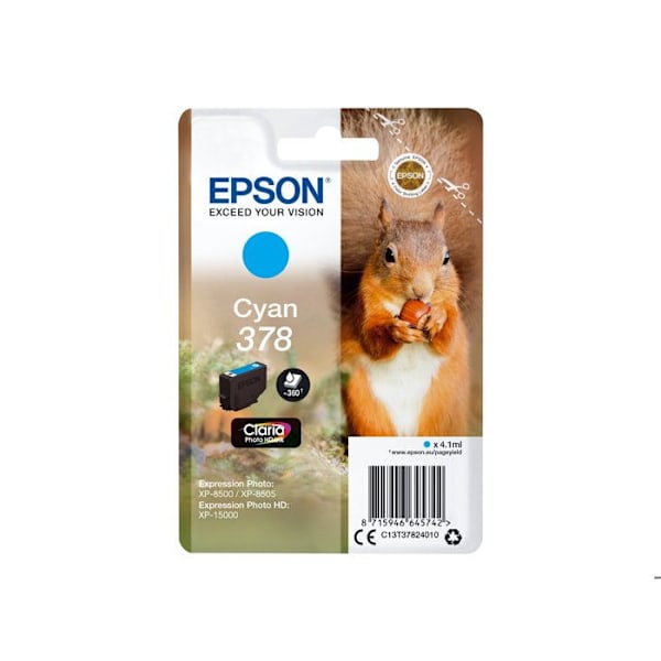EPSON mustepatruuna 378 syaani - orava (C13T37824010)