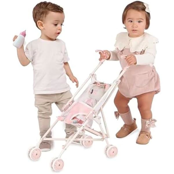 Dockvagn för dockor - DeCuevas - Koala 90079 - Fällbar - Rosa - För barn från 3 år