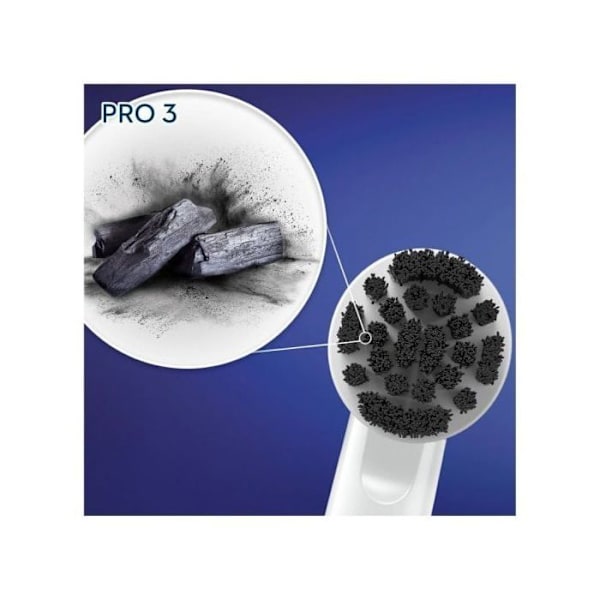 Elektrisk tandborste - Oral-B - Series Pro 3 3000 - Svart - 3 borstlägen - 360° tryckkontroll Svart