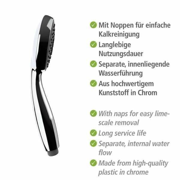 WENKO Bruserhoved Basic, nem rengøring af kalk, Plast, ø10 cm, grå