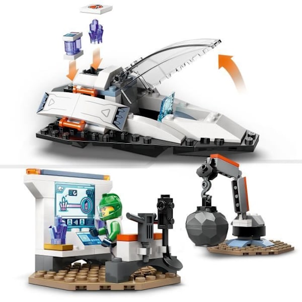 LEGO® 60429 City Skibet og opdagelsen af asteroiden, legetøj med 2 astronaut minifigurer og rumvæsen figur Flerfärgad