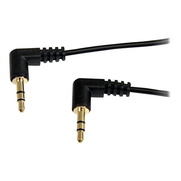 3,5 mm slankt højrevinklet stereolydkabel 90 cm - STARTECH - slankt stik - højrevinklede stik