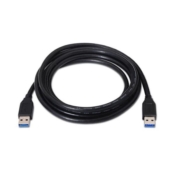 Nanocable 10.01.1002-BK, 2 m, USB A, USB A, 3.0 (3.1 Gen 1), Han-Han, Sort