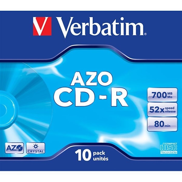 CD-R - VERBATIM - 700 Mo Super Azo - 80 min - 48x (10)