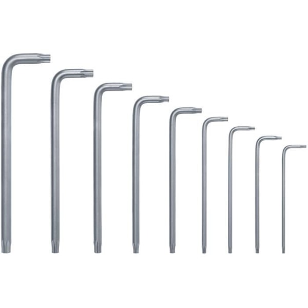 Bosch Sæt med 9 Torx nøgler (multifunktionelle nøgler i S2-stål; TX8-TX40; lang side; rustfri overflade, opbevaringsbånd)