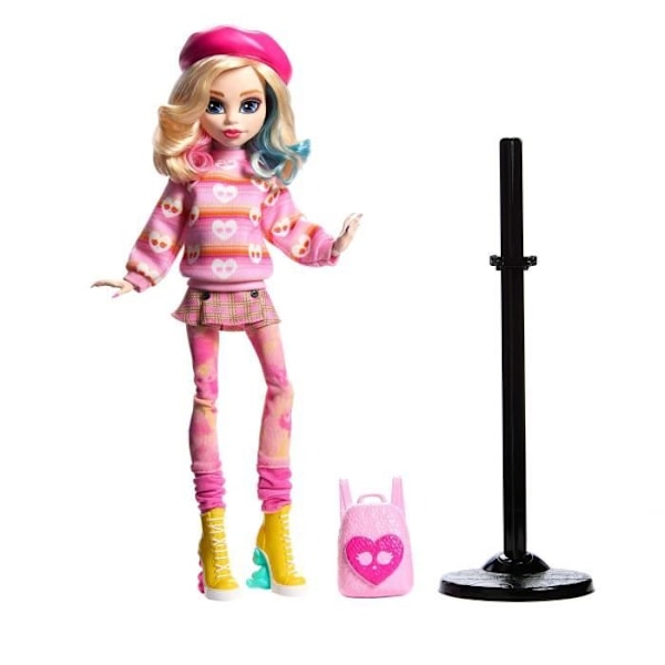 Monster High-Enid Sinclair-Nukke vaaleanpunaisessa asussa lisävarusteilla - Monster High - HXJ05 Flerfärgad