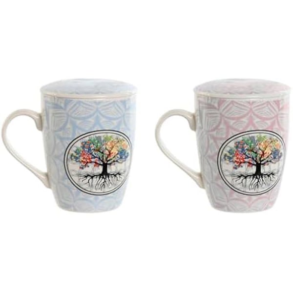 Kuppi suodattimella infuusiota varten - HOME ESPRIT - 2 kpl setti - Monivärinen - 340 ml - 9 x 12 x 10,5 cm Flerfärgad