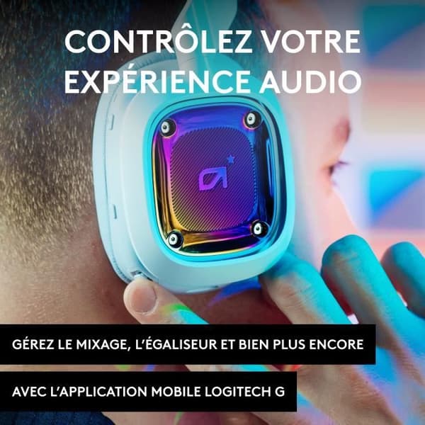 Gaminghörlurar - Trådlös - Logitech G - A30 - PS5, PS4, PC, MAC, Mobil - Vit vit och lila